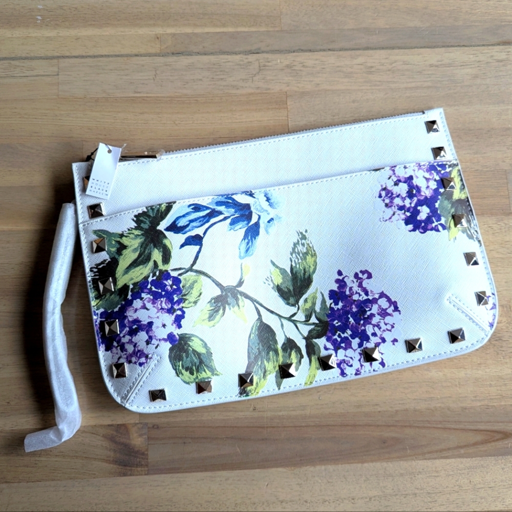White House Black Market Floral Clutch